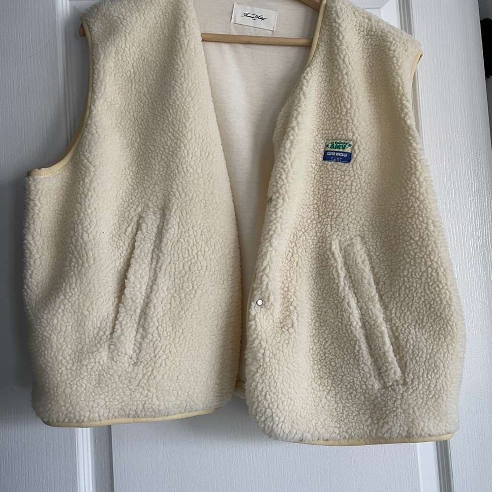 American Vintage Cream Sherpa Vest